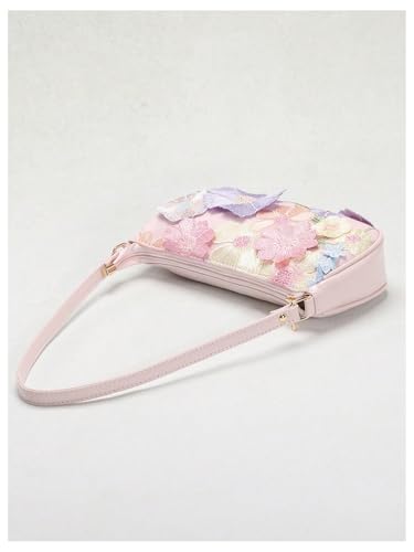 Verdusa Women's Boho Floral Shoulder Bag Vacation Top Handle Underarm Handbags4