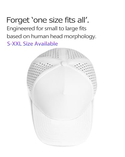 Image of Zylioo XXL Laser Vented Trucker Hat for Big Heads, Flat Bill Cap | Generous 2XL Fit-Airy cutout panels and a straight visor give larger head shapes cooler comfort for sunny rounds.