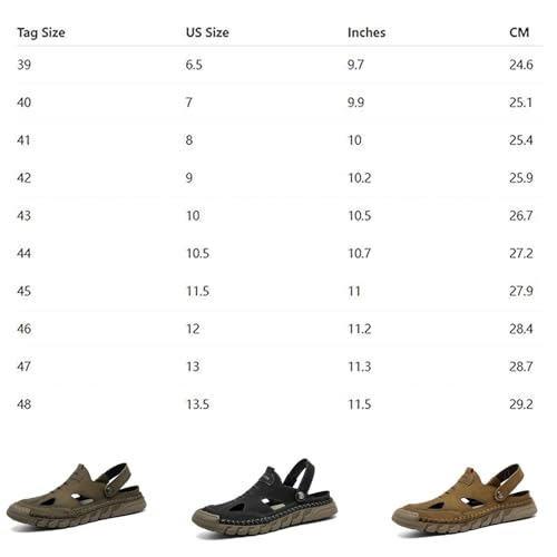 Stepthetop Sandals for Men, Leather-Closed Toe, Leather Orthopedic, Arch Support, Anti-Slip, For Riding, Daily2