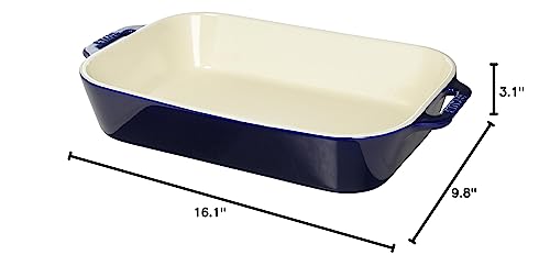 Staub Ceramics Rectangular Baking Dish, 13X9-Inch, Dark Blue #TOP5