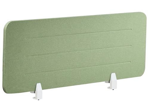 Beliani Schermo da tavolo PET Pannello Divisorio Tessuto imbottito 120 x 40 cm Verde
