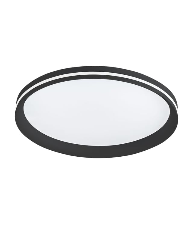 Plafonnier LED Isy Fabas Luce noir de 52W pour un éclairage de salon moderne