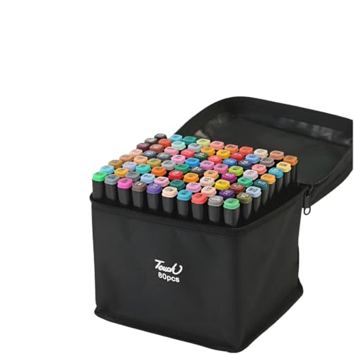 Kit com 80 Canetas Marcadoras para Colorir 80 Cores Conjunto Profissional de Canetinhas com Ponta Du