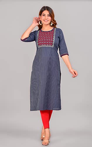 Image of Aashis Impex Women's Kanta Stright Embroidery Work Kurti