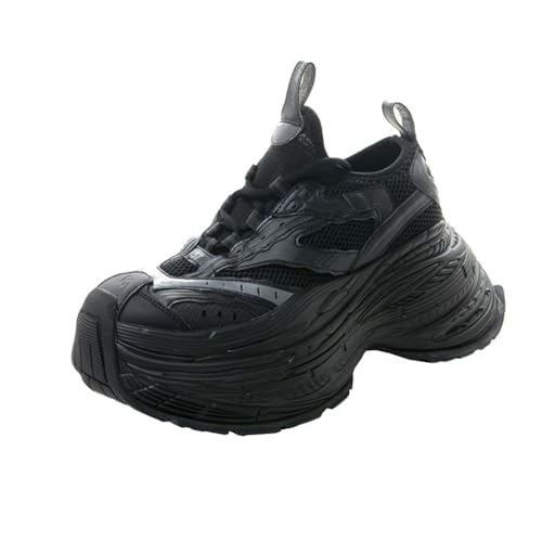 Genérico Zapatos cómodos de Malla Casual Deportiva para Pareja con Suela Gruesa Que Aumenta la Altura y Transpirable (Black,35)