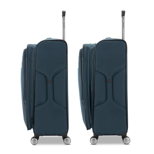 Image of Samsonite Ascella 3.0 Lightweight Softside Luggage Spinner Collection, Teal /Black, 3-Piece Set (Carry on /Medium /Large), Ascella 3.0 Softside Expandable Luggage With Spinner Wheels