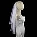 Shurhome Double Layer White Short Veil for Bride Soft Fabri Fashion Headpiece for Wedding Photography and Parties Women Veil