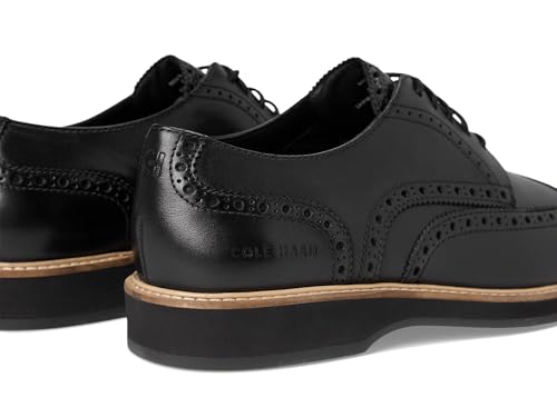 Cole Haan Men's Shoes - Morse Grand Wingtip Oxford, Black/Black/Gray Pinstripe, 10-M US