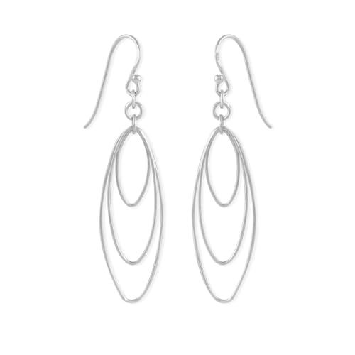 Boma Jewelry Sterling Silver Triple Oval Hoop Dangle Earrings