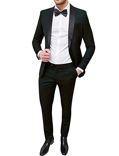 Frank Men's Tuxedo One Button Formal 2 Piece Suits Slim Fit Multi-Color Wedding Suit