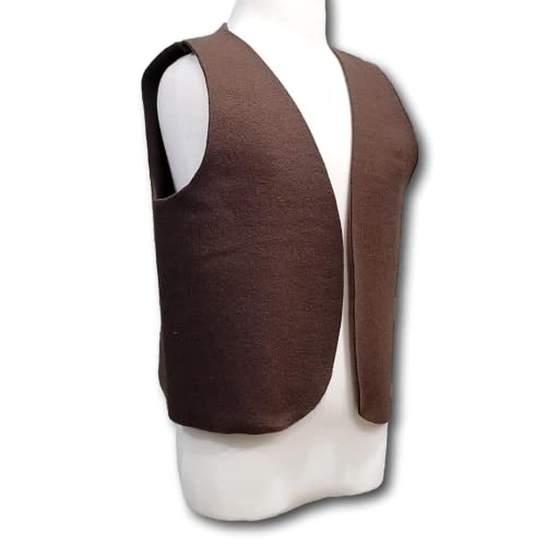 Kids Brown Peasant Costume Vest (Medieval/Renaissance/Colonial/Pirate) Fits Kids 4-16 #TOP2
