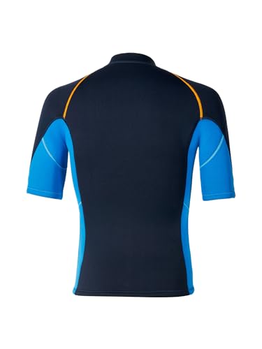 Men 1.5mm Neoprene Short Sleeve Swim Tops Wetsuit Swimsuit Diving Surfing Suit Front Zip Swim Shirt4