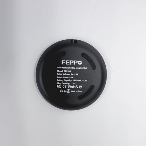 Image of FEPPO Charging Base - Compatible with FEPPO Coffee Mug Warmer, 17oz Heated Mug with Titanium Coating, Real-Time LED Display, Efficient & Compact Charging Solution