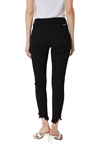 Kan Can Women's High Rise Hem Detail Skinny Jeans - KC72674