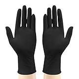 Nitrile Gloves Black, MedCN 4 mils 100 Pcs Disposable Gloves, Latex Free, Powder Free, Soft...
