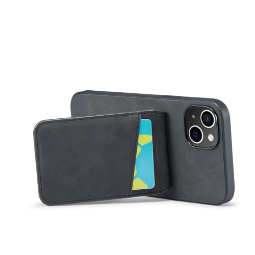 Housse en cuir à rabat iPhone 14 Plus étui portefeuille marron