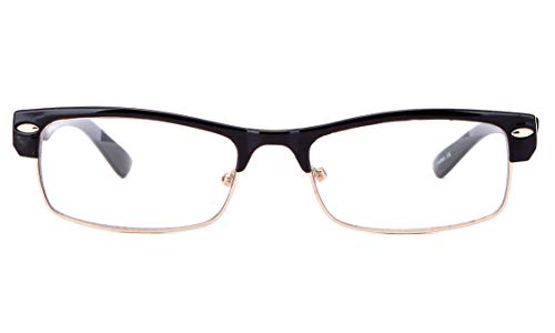 Unisex Classic Vintage Horn Rimmed Style Half Frame Clear Lens Eye Glasses for Men & Women3