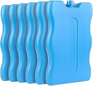 Lunch Box Ice Pack Freezer Board, Reusable Thin Blocks for Work, School, Picnic, or Camping, Safe and Durable Powerful Chillers, Long Lasting Blocks for Kids Breastmilk (Pack of 6)