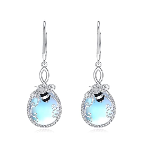Pierre de lune boucles d'oreilles papillon en argent, le cadeau idéal