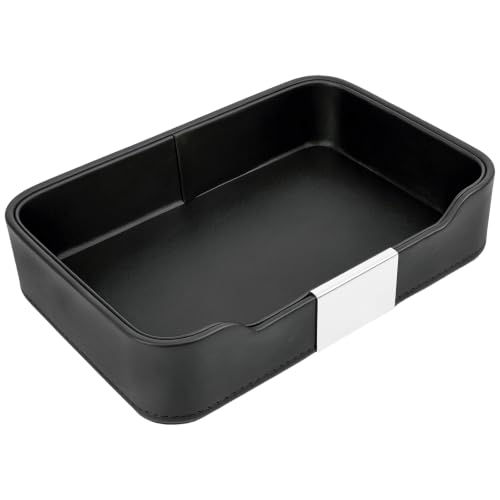 Leather Valet Tray Desktop Storage Organizer,Bedside Vanity Catchall Tray