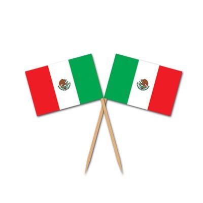 Mexican Flag Fiesta Cupcake Food Picks 2.5-Inch (100-Count)