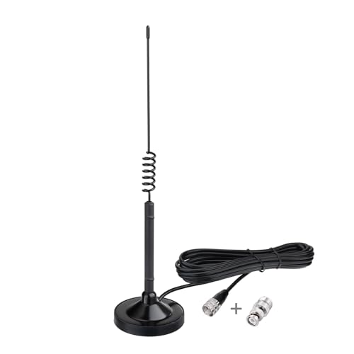 Bingfu CB Radio Antenna 27MHz Strong Magnetic Mount Kit - PL259/BNC Male Connector with 10ft RG58/U Coaxial Cable - Compatible with Galaxy Uniden Bearcat Cobra Texas Ranger RoadKing