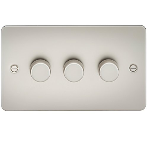 Knightsbridge FP2163PL FP2163 FPAV2163PL Flat Plate 3G 2 Way Dimmer 60-400W-Pearl, 230 V, Pearl