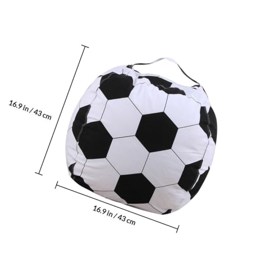 Organización de cuarto infantil con la bolsa de fútbol guarda peluches y ropa de cama 3