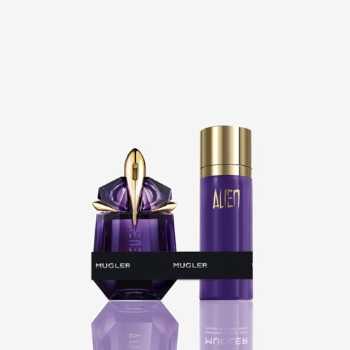 MUGLER Alien, Eau de Parfum + Deodorante, Profumo Donna, Profumo Ambrato, Legnoso e Floreale, Fragranza Straordinaria, Ricaricabile, 30 ml + 100 ml