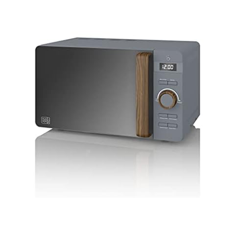 Swan Nordic Digital Microwave with Wood Handle Cover