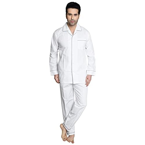 Image of Men's Cotton Solid Night Suit