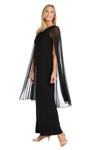 R&M Richards Women's Elegant Sheath Evening Dress W/Jewel Neck &