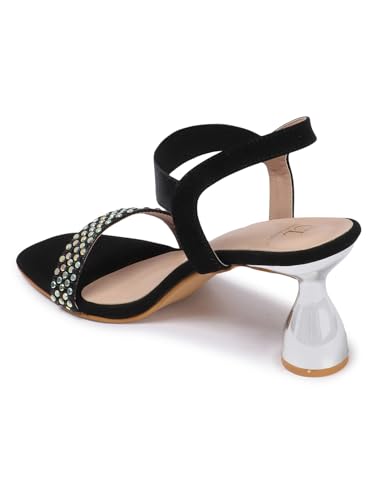 Image of Carlton London Women Stylish Fashion Embellished Sandals for Outdoor, Party, Wedding and Holidays with Stiletto Heels