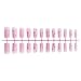 Rchovsam Medium Square Press on Nails Pink False Nails Star Diamond Design Fake Nails Full Cover Gel Nails Press Ons Kit for Womens 24pcs