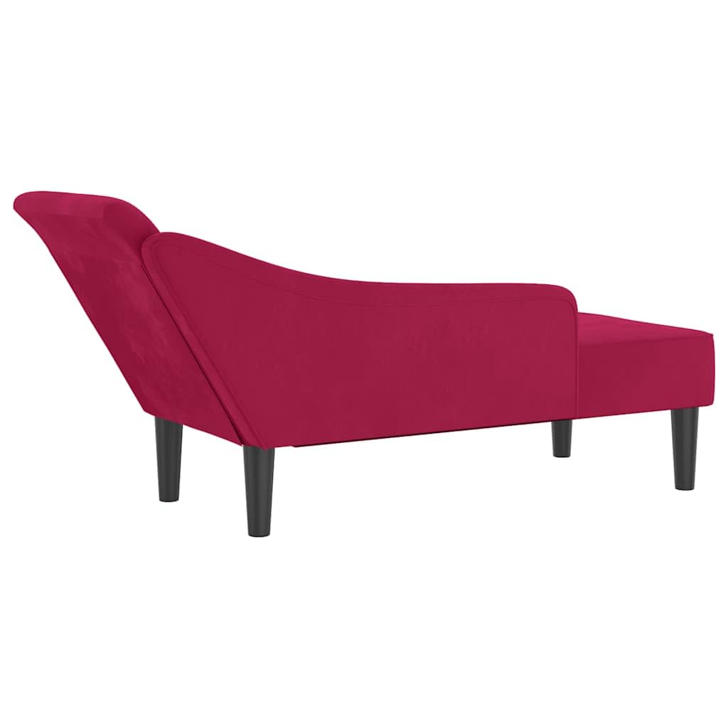 Sedia Lunga Velluto Bordeaux con Cuscini