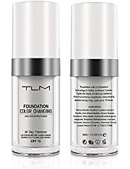 2 Pack TLM Flawless Colour Changing Foundation Makeup, Concealer Cover Cream, Warm Skin Tone Foundation liquid, Base Nude Face Moisturizing Liquid Cover Concealer for Women and Girls