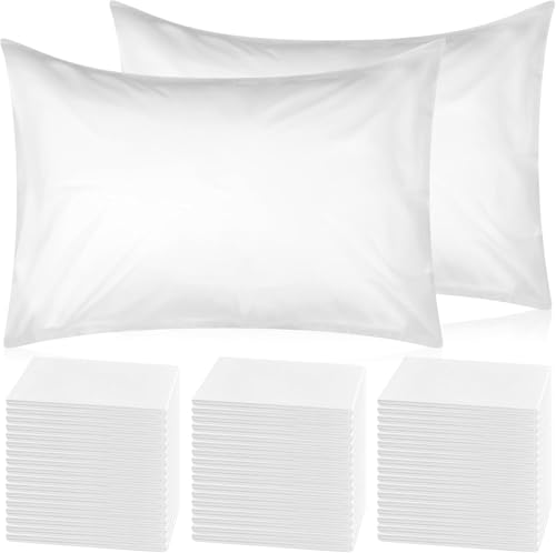 Image of Nidy 20Pcs Disposable Pillow Case Non-Woven Pillow Covers for Medical Travel Hotel Bedroom Home Bedding Portable Supplies Single-Use Pillowcases with Flap Design White Color Size 50x80CM