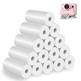 Thermopapier für Kinder Sofortbildkamera, 15 Rollen Thermopapier Kinderkamera, Thermodrucker papier weiß, Nachfülldruckpapier, Thermopapiers für Scrapbooking, Fotos, Notizen, Etiketten(57mm x 500mm)