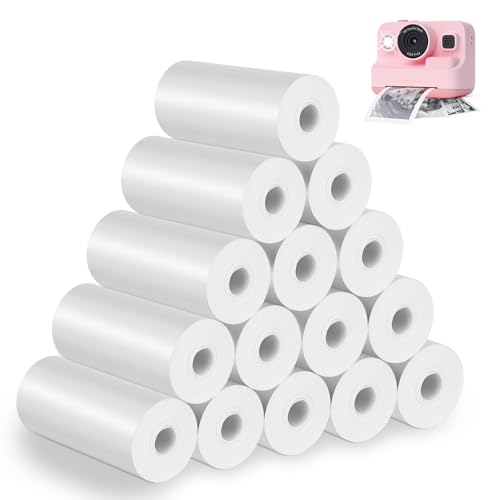 Papier Thermique pour Appareils Photo Instantanés, 15 Bobines Mini Rouleau de Imprimable Thermique, Papier Imprimante Thermique pour Appareil Photo Impression...