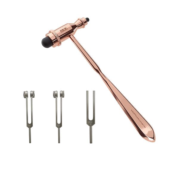 Martillo de reflejo neurológico MDF Rose Gold Tromner con punta y diapasones miniatura 1