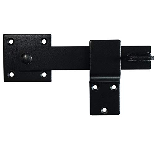 5.5" Fence Gate Latch Barn Door Flip Hardware Farm Lock Heavy Duty Wrought Iron, Matte Black #TOP1