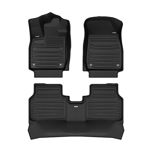 TuxMat - for Audi Q4 e-tron 2022-2026 Models - Custom Car Mats - Maximum Coverage, All Weather, Laser Measured - This Full Set Includes 1st and 2nd Rows