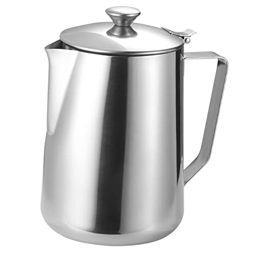 Alipis Jarra de Leche Inoxidable Espumar Café Jarra con Ergonómico Latte Art y Cappuccino Compatible con Cocinas de Inducción Manejar