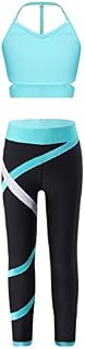 Manyakai Girls Dance Outfits Crop Tops with Leggings Summer 2Piece Tracksuit Yoga Workout Activewear Set