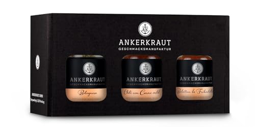 Ankerkraut Hack Pack Gewürz-Box, mit Bolognese, Buletten und Frikadellen und Chili con Carne mild, Geschenk-Set für Freunde, 280 g Gewürz