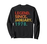 Photo Gallery legend since january 1978 birthday 1978 men women vintage felpa Photo Gallery legend since january 1978 birthday 1978 men women vintage felpa