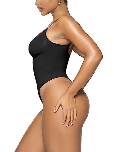 Yianna Sculpting Bodysuit For Women Tummy Control Seamless Shapewear Thong Body Shaper Tank Top,Ya5215-Black-L/Xl #TOP2