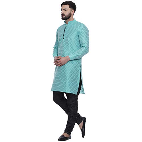 Image of Veera Paridhaan Men's Ethnic Jacquard Printed Long Straight Kurta