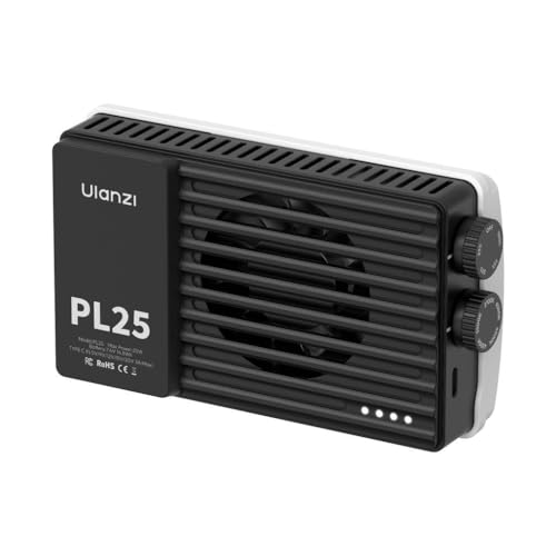 Image of ULANZI PL25 LED Video Light - 25W Bi-Color Mini Camera Light Panel, 3200Lux CRI≥96, 2700K-6500K Dimmable with 2000mAh Rechargeable Battery for DSLR, YouTube, Vlogging & Photography