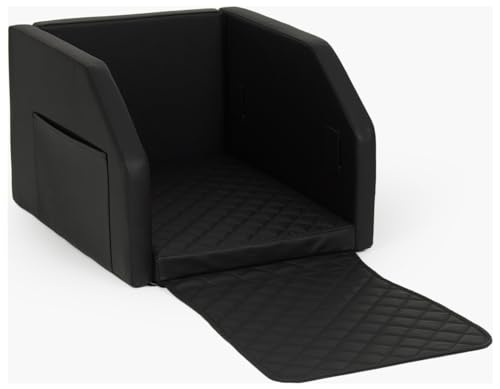 Autohundebett Hunde-Autositz Hundebett f. Rückbank Hundesitz Modulbett 55x70 cm (Farbe: schwarz)